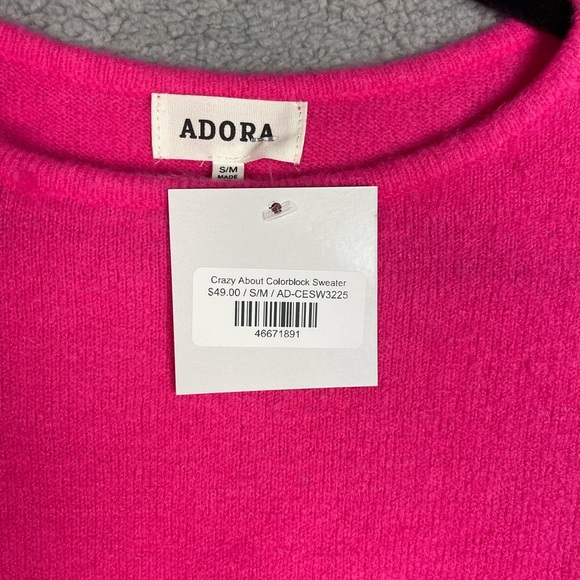 Adora Color Block Sweater - Pink, Blue, Yellow Size Medium - Picture 8 of 10